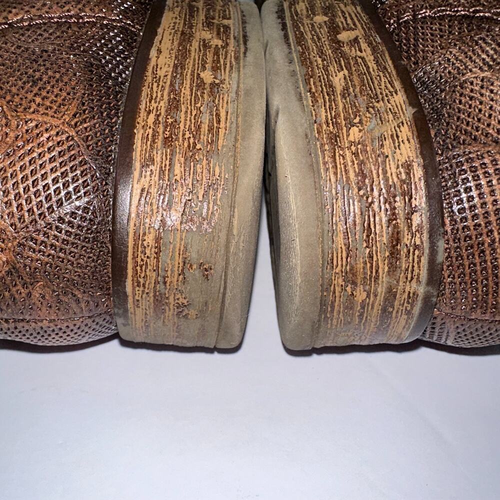 Earth Blythe Shoes Womens 7.5W Wide Brown Leather Comfort Cap Toe Oxford Slip On - Picture 7 of 12